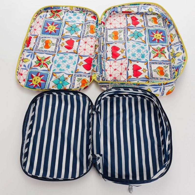 Baggu Large Packing Cube Set - Vacation Tiles - Products shown open