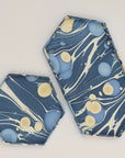 Craft Boat Marbled Hexagon Tray Set - Indigo - Products shown next to each other