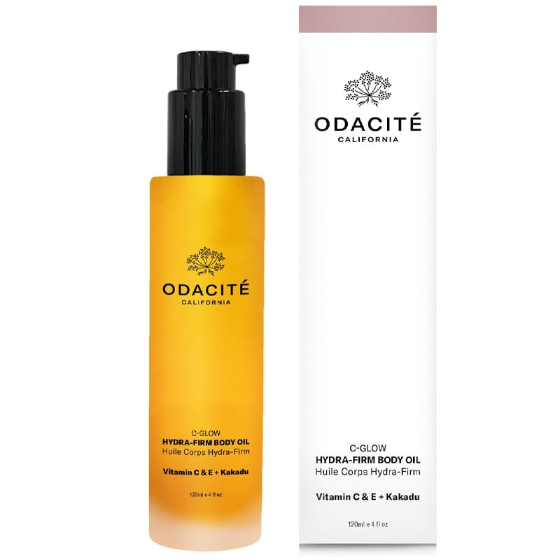 Odacite C-Glow Hydra-Firm Body Oil - Product shown next to box