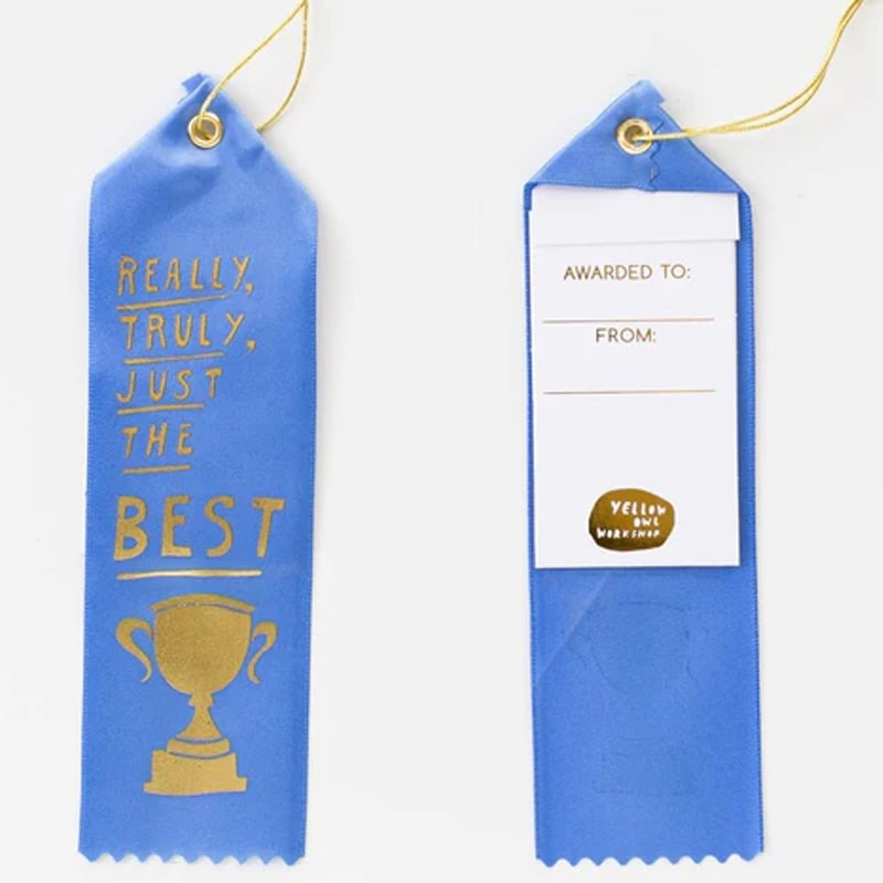 Yellow Owl Workshop Award Ribbon - Really Truly Just the Best - Front and back of product shown 