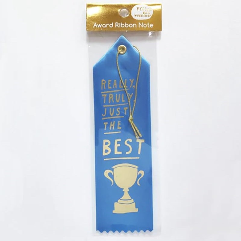 Yellow Owl Workshop Award Ribbon - Really Truly Just the Best - Product shown in cellophane sleeve