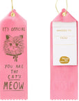 Yellow Owl Workshop Award Ribbon - Official Cats Meow - Front and back of product shown