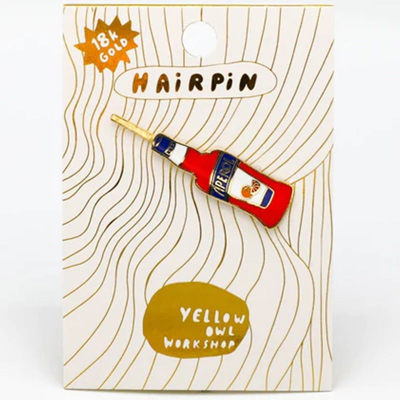 Yellow Owl Workshop Hairpin - Aperol - Product shown with packaging