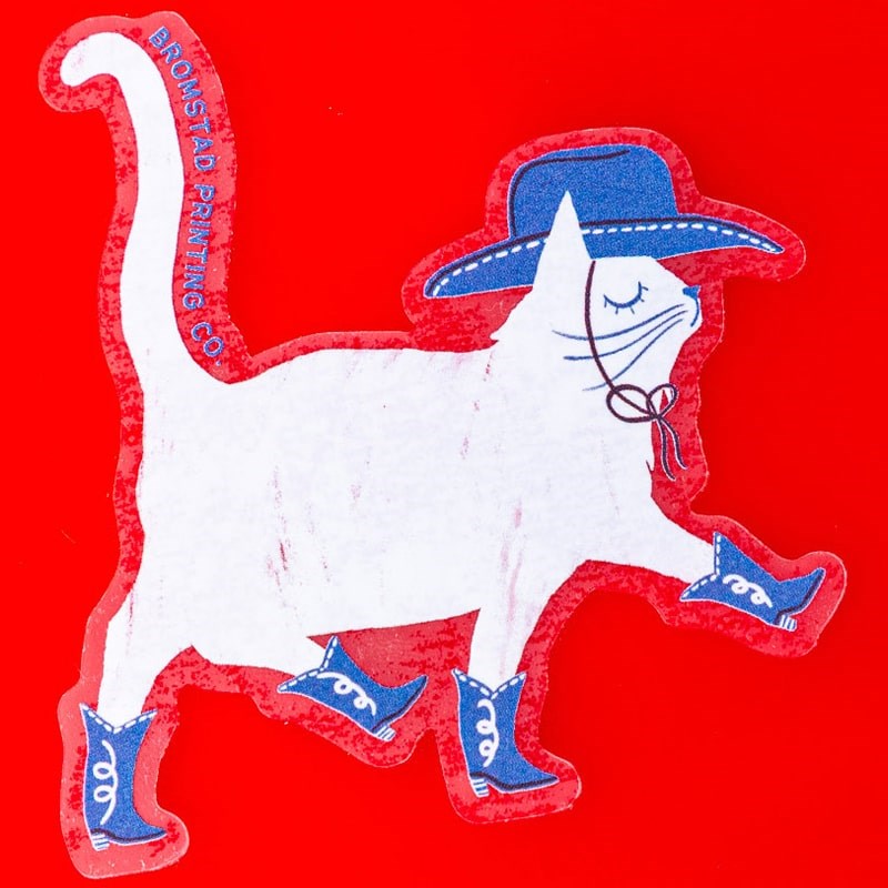 Bromstad Printing Co. Cowboy Cat Clear Sticker (1 pc)