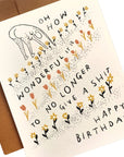 Rani Ban Co How Wonderful It Is To No Longer Give A Sh*t Birthday Card - Product shown with envelope