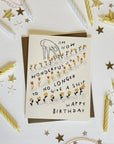 Rani Ban Co How Wonderful It Is To No Longer Give A Sh*t Birthday Card - Product shown with candles and confetti