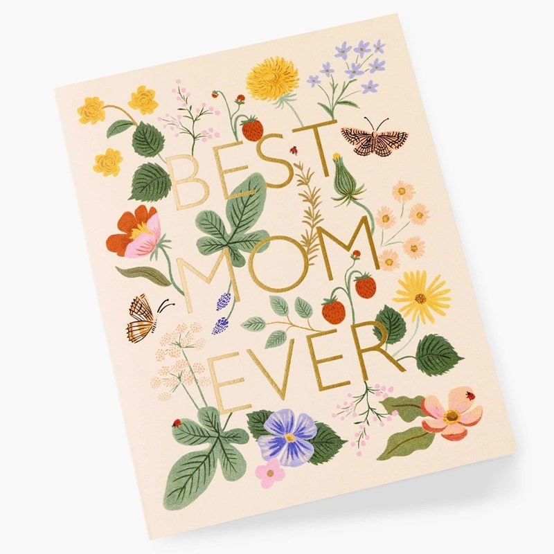 Rifle Paper Co. Best Mom Ever Greeting Card - Card tilted