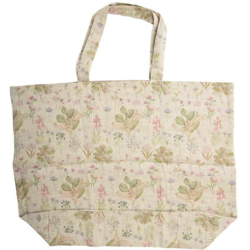 Linen Tales Botany Print Linen Bag - Product displayed on white background